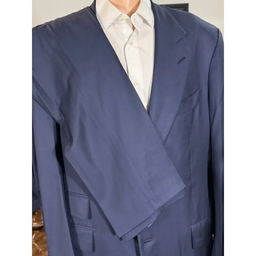Tom Ford Navy Blue Wool 2Pc Suit Peak Lapel Windsor 56L 46L 38x30 Trousers